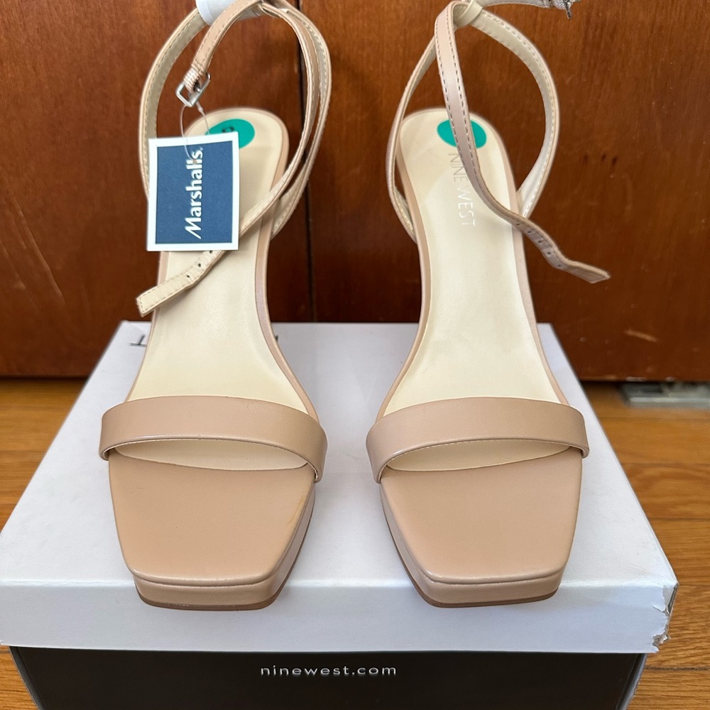 Nine West Beige Strappy Heels